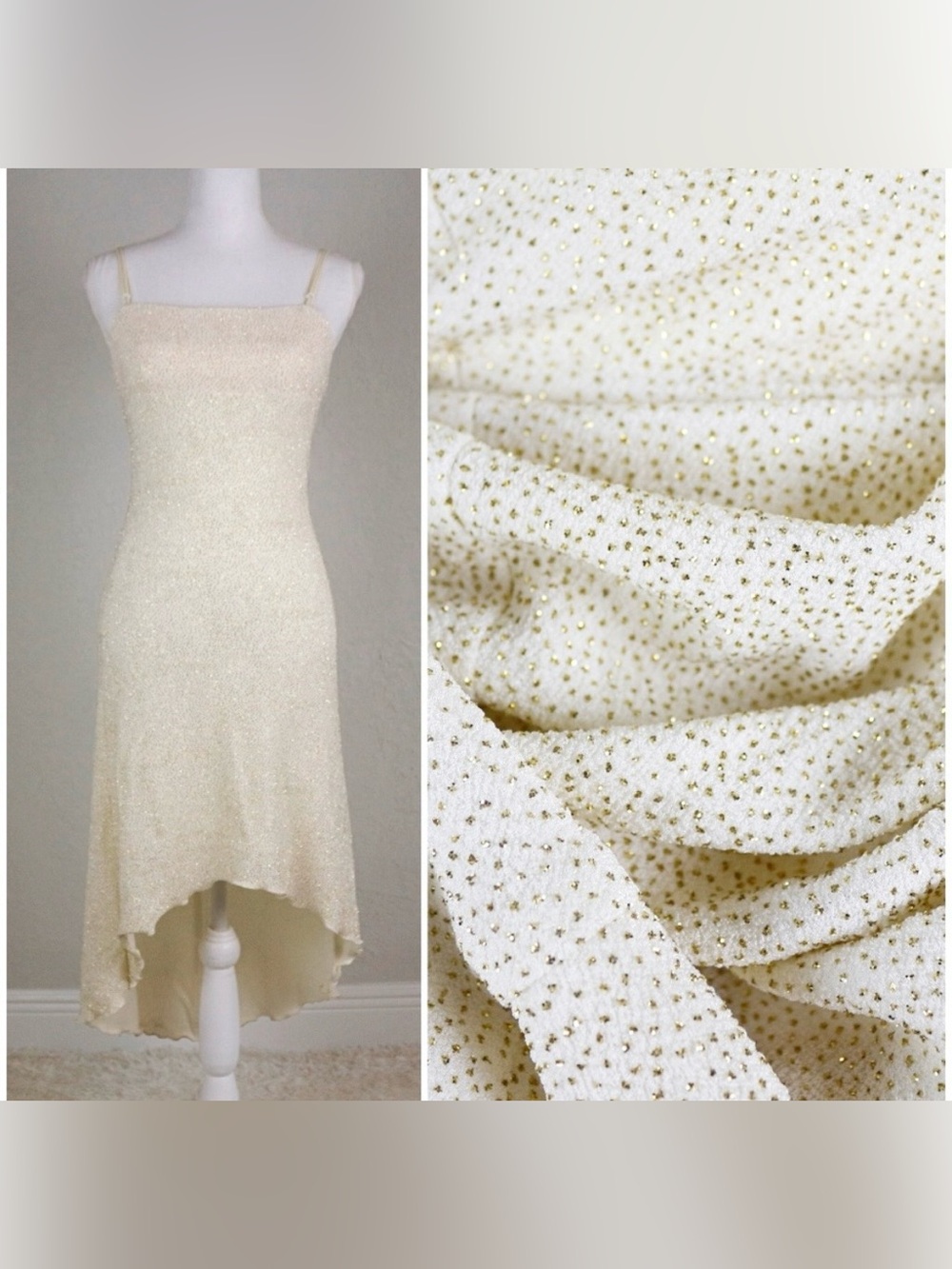 Vintage Windsor Champagne Sparkle High-Low Dress | Made in USA